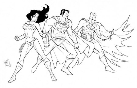 Get This Justice League Coloring Pages Online Batman Superman and Wonder  Woman !