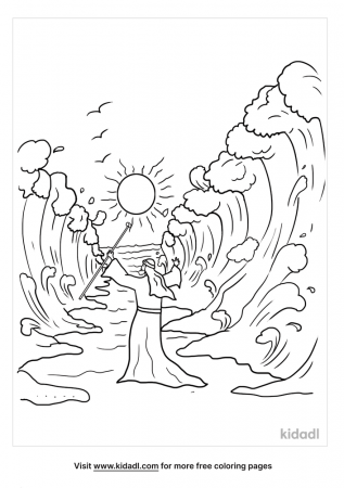 Parting Of The Red Sea Coloring Pages | Free Bible Coloring Pages | Kidadl