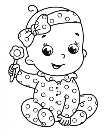 Baby Girl Smiles Coloring Page - Free Printable Coloring Pages for Kids