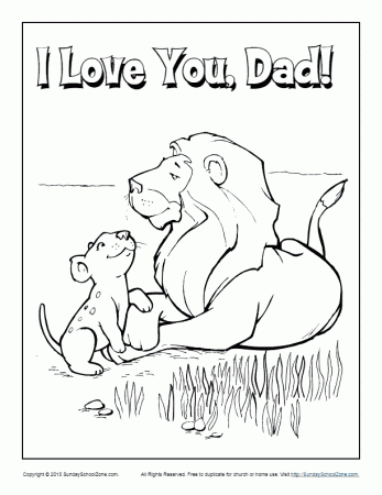 I Love You, Dad Coloring Page - Children's Bible Activities | Sunday School  Activities for Kids
