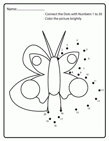 Premium Vector | Dot to dot butterfly coloring page for kids dot to dot by  numbers activity for kids and toddlers