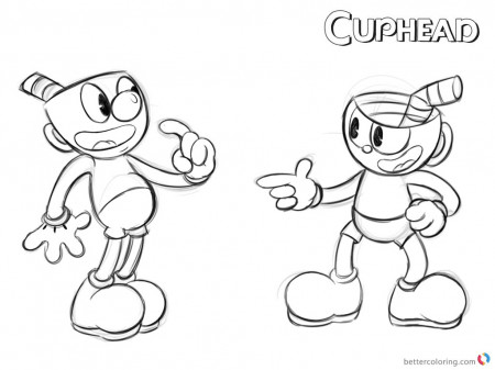 Cuphead And Mugman Coloring Pages - Coloring Pages 2019