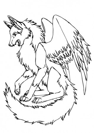Free & Printable Wolf with Wings Coloring Picture, Assignment Sheets  Pictures for Child | Parentune.com