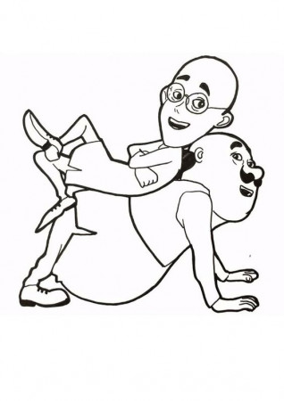 Coloring Pages | Printable Motu Patlu Coloring Page for Kids.