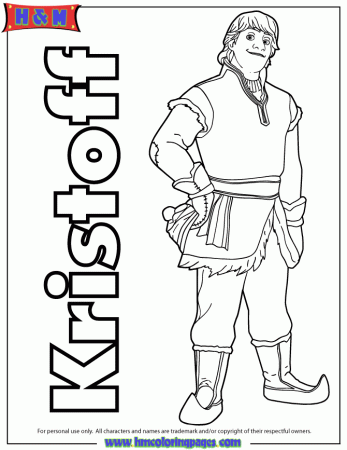 Kristoff From Disney Frozen Animated Film Coloring Page | H & M ...