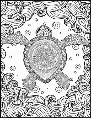 Turtle Hard Coloring Page - Free Printable Coloring Pages for Kids