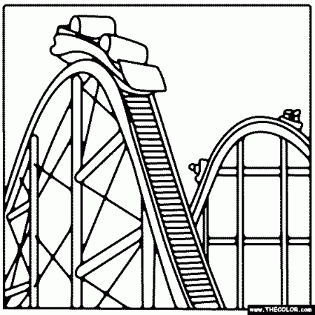 Rollercoaster Coloring Page