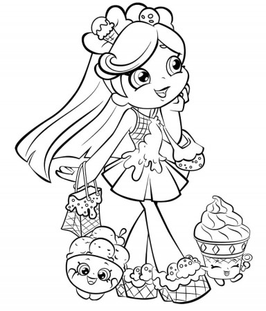 Peppa Mint Shopkins Shoppies Coloring Page - Free Printable Coloring Pages  for Kids
