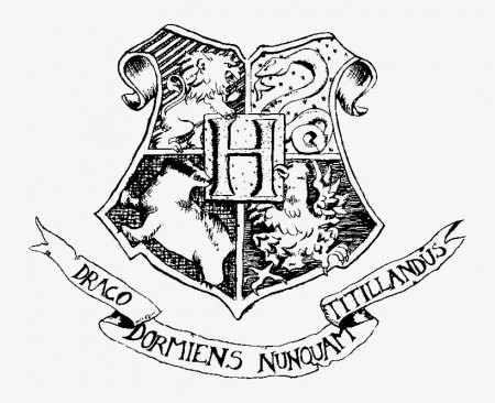 Hogwarts Crest Clipart Graphic In Gimp Photo Editor, - Harry Potter Drawing  Transparent PNG - 725x588 - Free Download on NicePNG