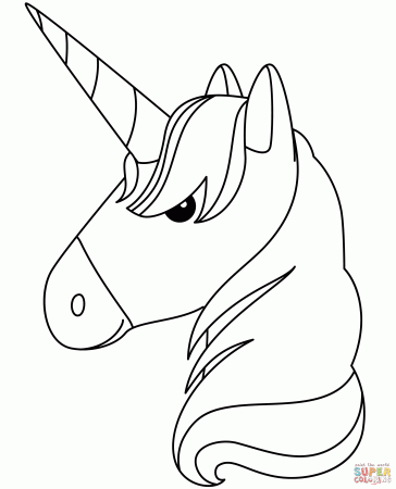Unicorn Head coloring page | Free Printable Coloring Pages