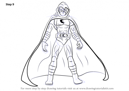 Learn How to Draw Moon Knight (Moon Knight) Step by Step : Drawing Tutorials