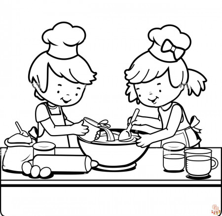 Free Cooking Coloring Pages for Kids | GBcoloring