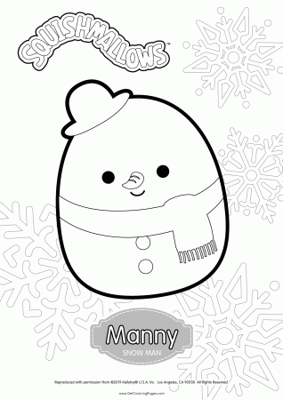 Squishmallows Snow Man Manny Coloring Pages - Get Coloring Pages