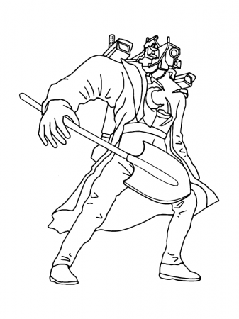 Angry Titan Cameraman Coloring Page - Free Printable Coloring Pages for Kids