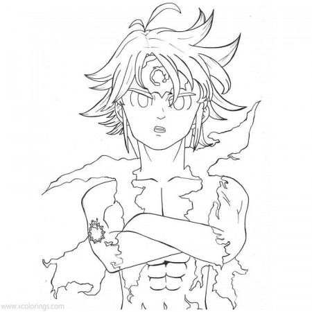 meliodas majin Coloring Page - Anime Coloring Pages