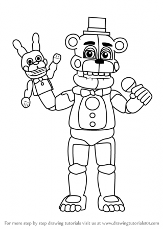 Learn How to Draw Funtime Freddy from Five Nights at Freddy's (Five Nights  at Freddy's) Step by Step : Drawing Tutorials