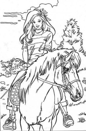 Barbie Doll Riding Horse Coloring Page | Horse coloring pages, Horse  coloring, Coloring pages