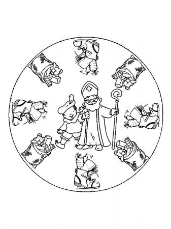 Kids-n-fun.com | 3 coloring pages of Mandala St Nicolas