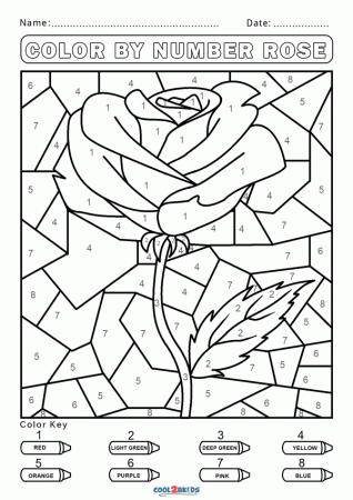 Color by Number Rose Coloring Pages - Color by Number Coloring Pages - Coloring  Pages For Kids And Adults