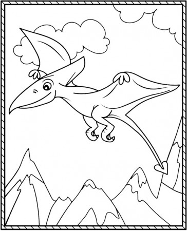 Pterodactyl coloring page flying dinosaur - Topcoloringpages.net