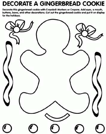 Decorate a Gingerbread Cookie Coloring Page | crayola.com