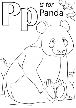 Panda Letter P Coloring Page - Free Printable Coloring Pages for Kids