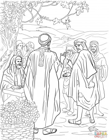 Parable of the Workers in the Vineyard coloring page | Free Printable Coloring  Pages