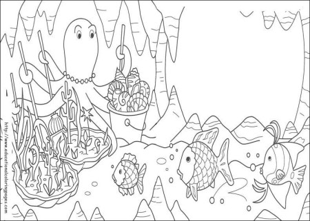 Rainbow Fish Coloring Page