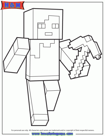 Free coloring pages of Minecraft character