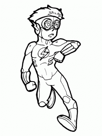 Kid Flash Chibi Drawing Sketch Coloring Page