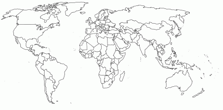 Printable Blank World Map Coloring Page - Coloring Pages for Kids ...