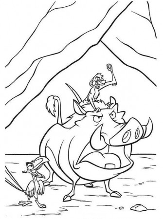 Zazu and Timon and Pumbaa is so Angry Coloring Page: Zazu and ...