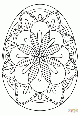 Intricate Easter Egg coloring page | Free Printable Coloring Pages