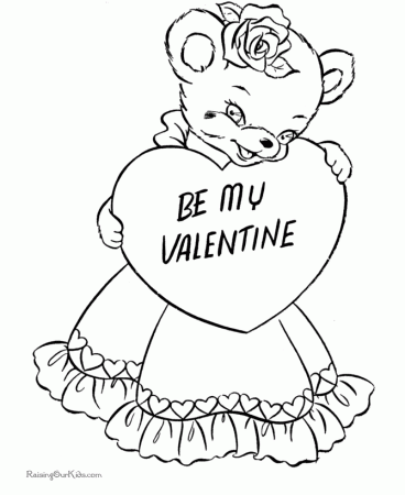 Valentines Coloring Pages of Bears!