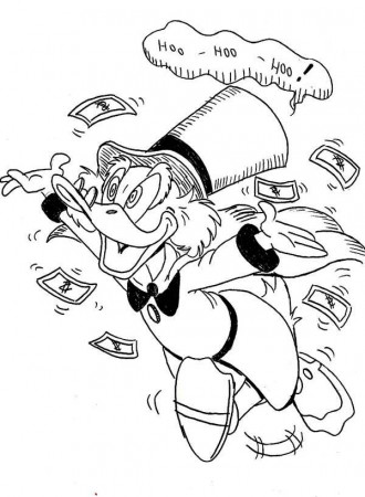 Scrooge Mcduck is Getting Crazy Coloring Page | Kids Play Color