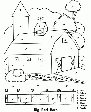 farm color by number page | coloring pages | Pinterest | Color By ...