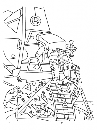 Astronaut in Nasa Luna Module Ladder Coloring Page - Free Printable Coloring  Pages for Kids