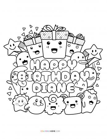 Happy Birthday Diane coloring page