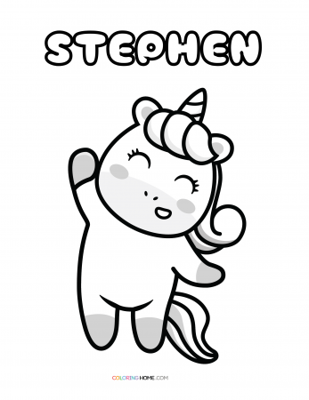 Stephen unicorn coloring page