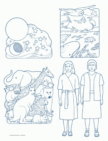 Creation Story - Coloring Pages for Kids and for Adults