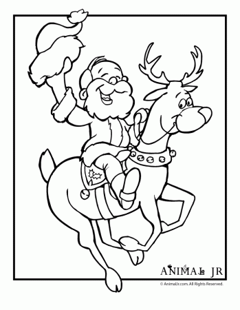 Santa and Rudolph Coloring Page | Woo! Jr. Kids Activities : Children's  Publishing