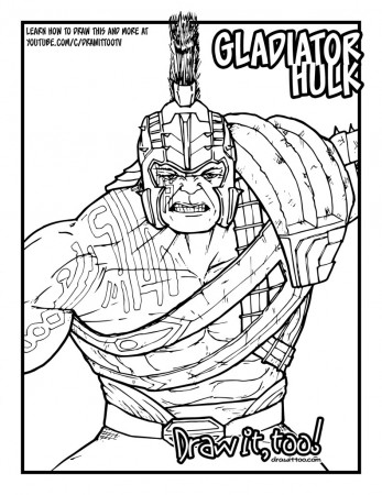 How to Draw GLADIATOR HULK (Thor: Ragnarok) Drawing Tutorial - Draw it, Too!