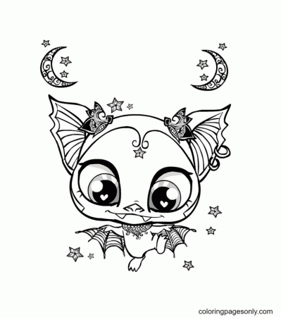 Bat kawaii Coloring Pages - Kawaii Coloring Pages - Coloring Pages For Kids  And Adults