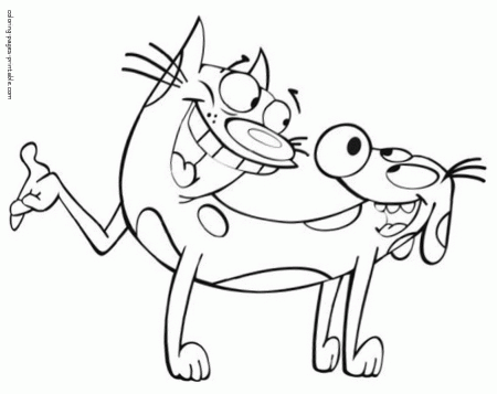 Dog & cat coloring || COLORING-PAGES-PRINTABLE.COM