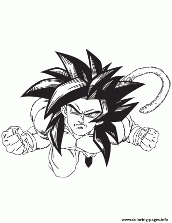 Print dragon ball z bardock ssj4 coloring page Coloring pages