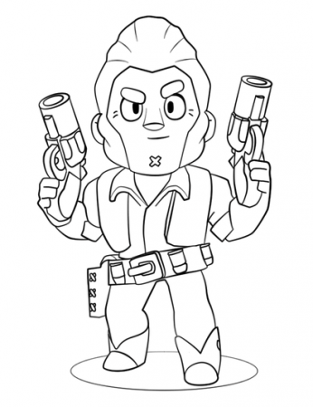 Colt in Brawl Stars has a scar on his chin Coloring Pages - Brawl Stars Coloring  Pages - Coloring Pages For Kids And Adults