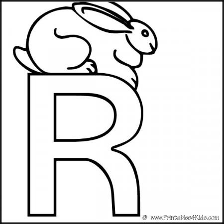 Alphabet Coloring Page Letter R Rabbit – Printables for Kids – free word  search puzzles, coloring pages, and other activities