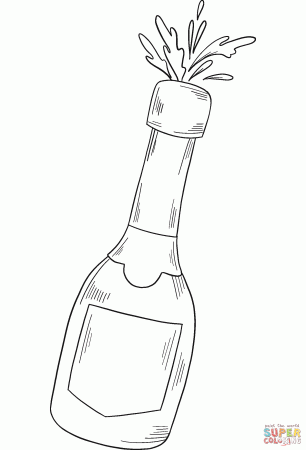 Champagne Bottle coloring page | Free Printable Coloring Pages
