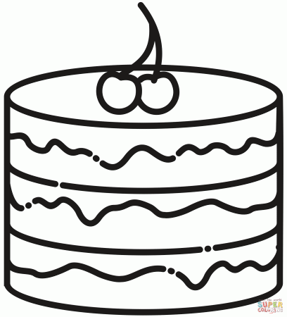Chocolate Cake coloring page | Free Printable Coloring Pages
