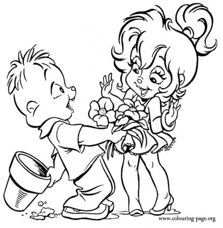 Look! Alvin is giving beautiful flowers as a gift to Brittany ...